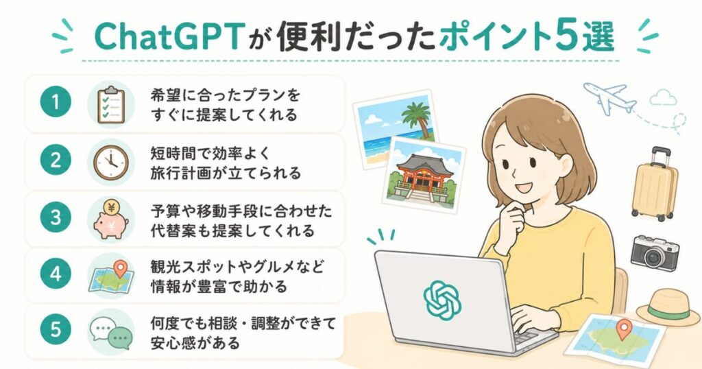 ChatGPTで70代の親との旅行プランを作ってみた【プロンプト付き】初心者でも5分で完成!