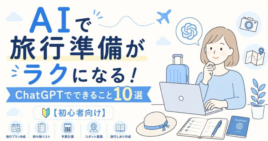 AIで旅行準備がラクになる！ChatGPTでできること10選【初心者向け】