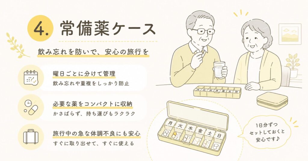 高齢者との旅行であると便利なグッズ