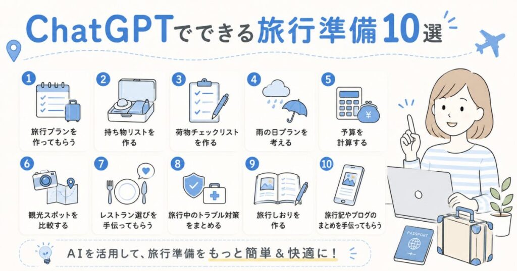 AIで旅行準備がラクになる!ChatGPTでできること10選【初心者向け】