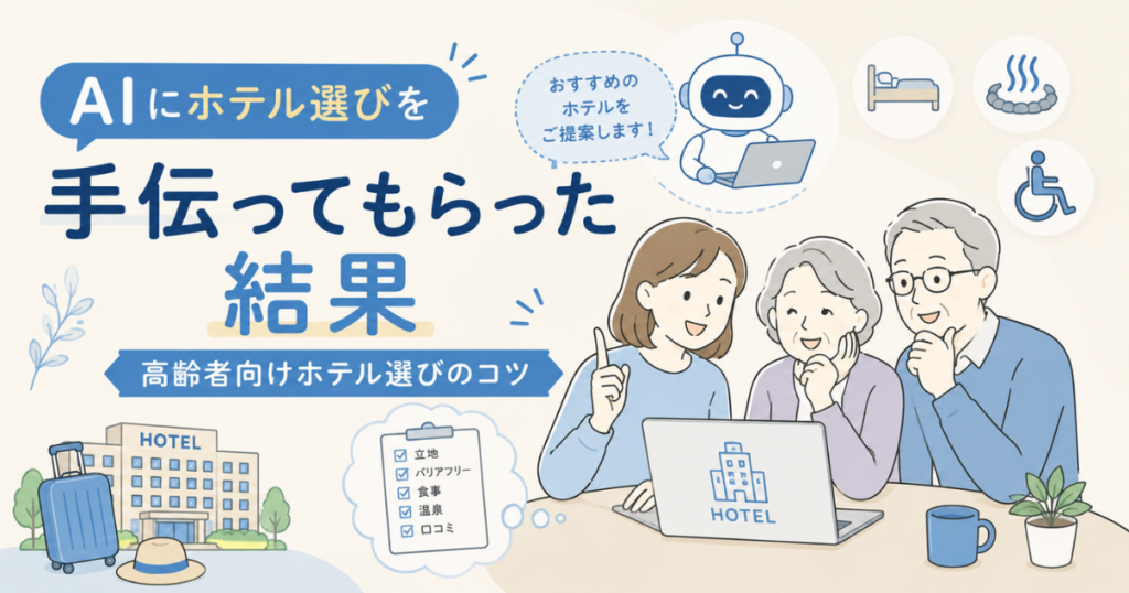AIにホテル選びを手伝ってもらった結果｜高齢者向けホテル選びのコツ