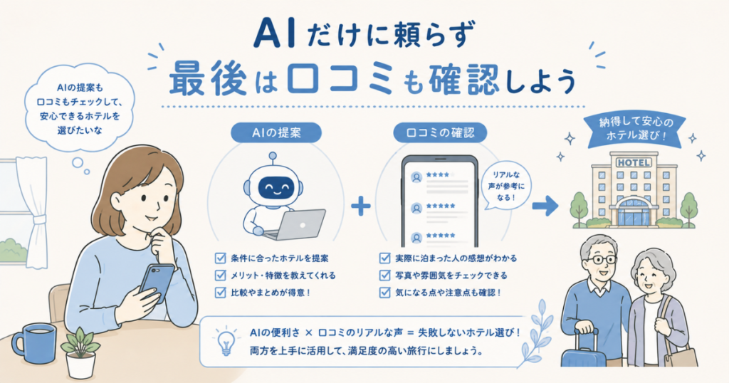 AIにホテル選びを手伝ってもらった結果|高齢者向けホテル選びのコツ