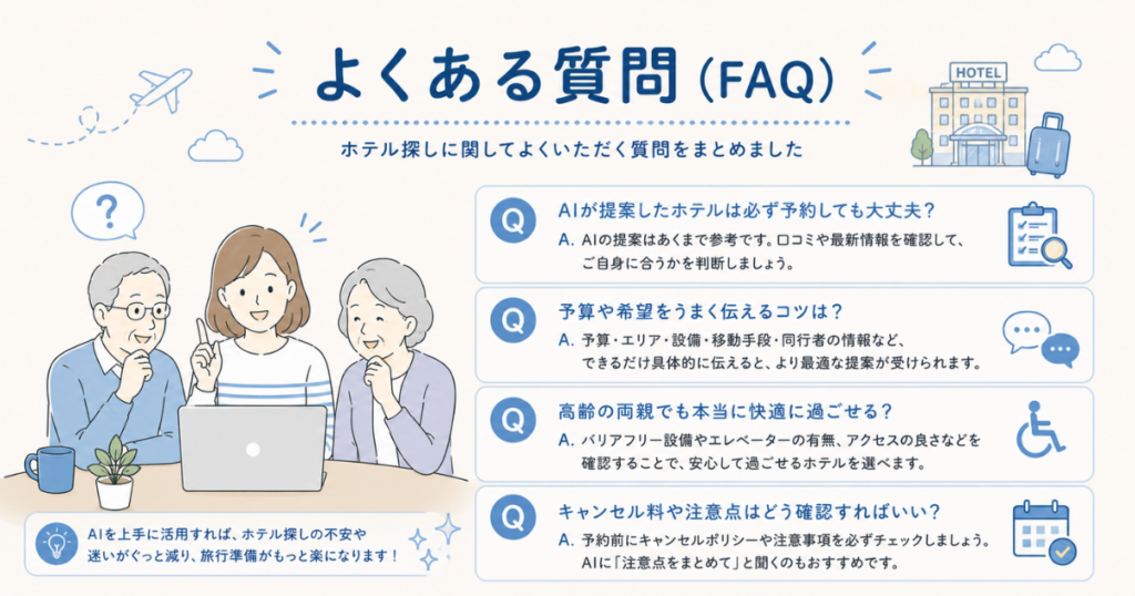 AIにホテル選びを手伝ってもらった結果|高齢者向けホテル選びのコツ