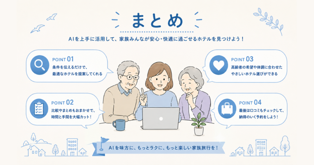 AIにホテル選びを手伝ってもらった結果|高齢者向けホテル選びのコツ