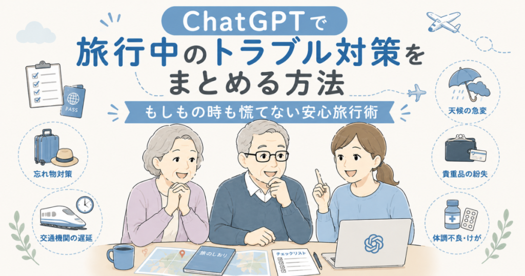 ChatGPTで旅行中のトラブル対策をまとめる方法｜もしもの時も慌てない安心旅行術