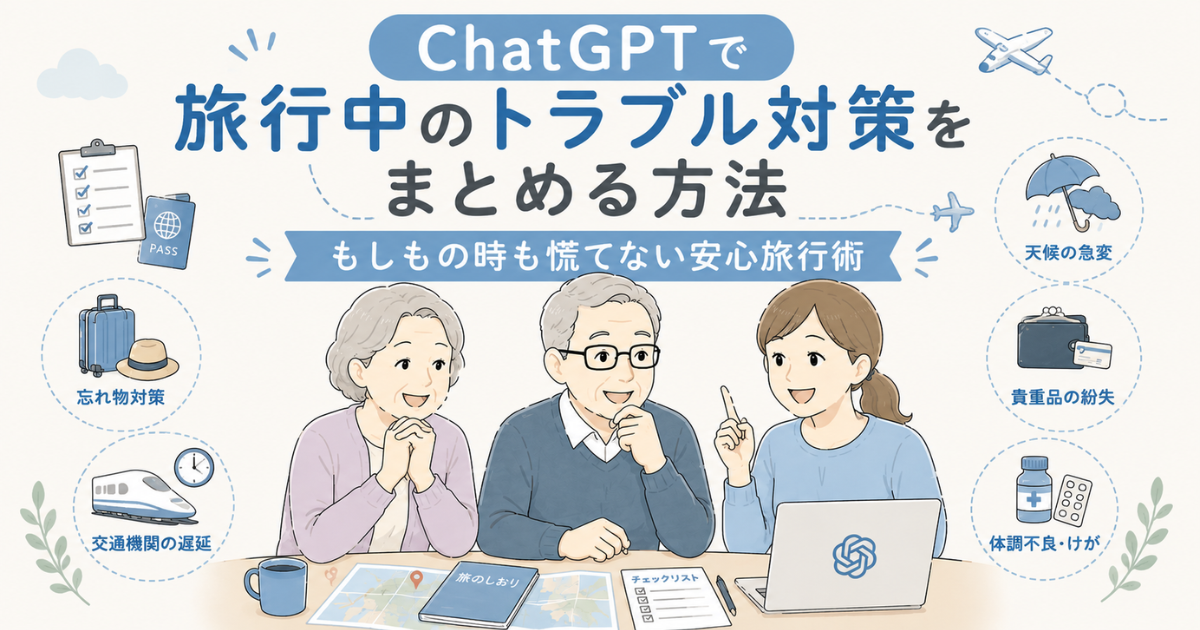 ChatGPTで旅行中のトラブル対策をまとめる方法|もしもの時も慌てない安心旅行術