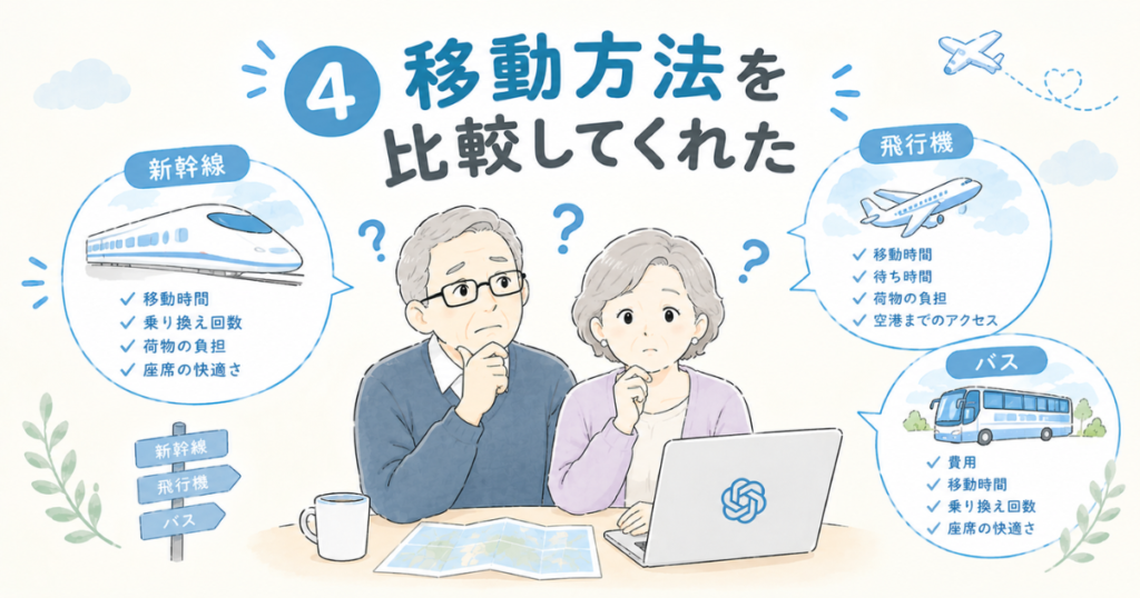 高齢者との旅行でAIに相談すると便利だったこと7選【実体験】