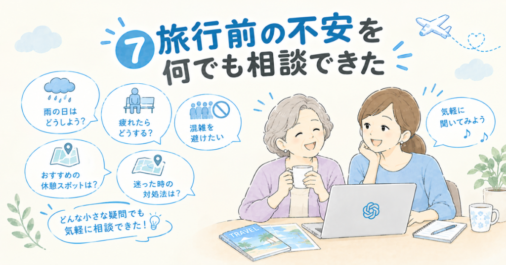 高齢者との旅行でAIに相談すると便利だったこと7選【実体験】