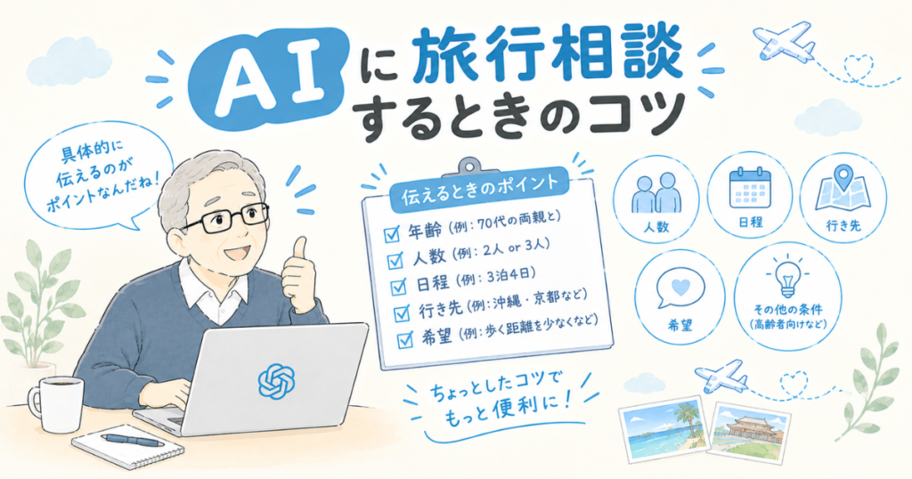 高齢者との旅行でAIに相談すると便利だったこと7選【実体験】