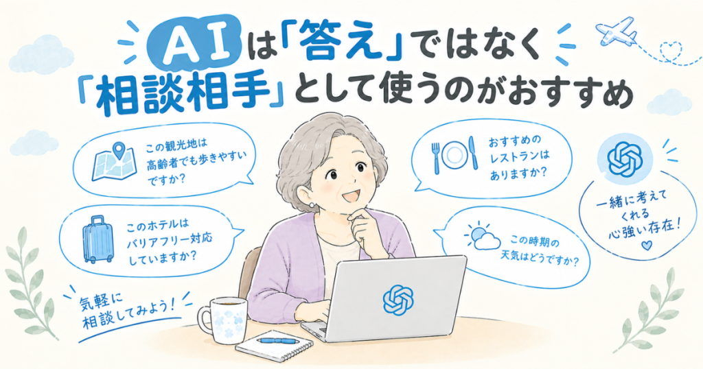 高齢者との旅行でAIに相談すると便利だったこと7選【実体験】